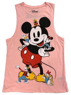 Disney Mickey Minnie Mouse & Friends Pink Tank Top juniors Size small (3-5)